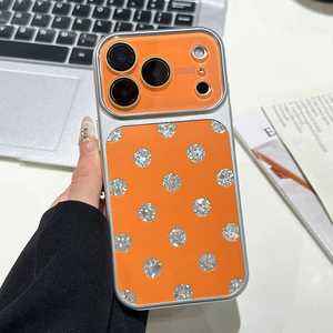Rỗng Tinfoil Chấm Bi Camera Mạ Vỏ Điện Thoại Cho iPhone 17 Pro Max 16 15 14 Vỏ Bảo Vệ Chống Sốc