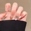 12 Chiếc Hình Bầu Dục Pháp Lụa Mắt Mèo Handmade Móng Tay Giả Cho Nữ