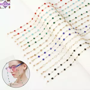RTJIFSS Kính Dây Xích Nam Nữ Thời Trang Hạt Thủy Tinh Đeo Mắt Phụ Kiện