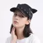 Mũ bóng chày tai mèo WEETW, Pin Hiphop Vòng kim loại Mũ bóng chày, Phong cách Hàn Quốc giản dị Punk Cay Girls Đạt đỉnh mũ mùa hè