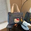Túi Bento Dung Tích Lớn Túi Vải Dễ Thương Đơn Giản Denim kitty Túi Xách Phù Hợp Với Di Động Đi Chơi Hộp Cơm Trưa Bento Túi Xách