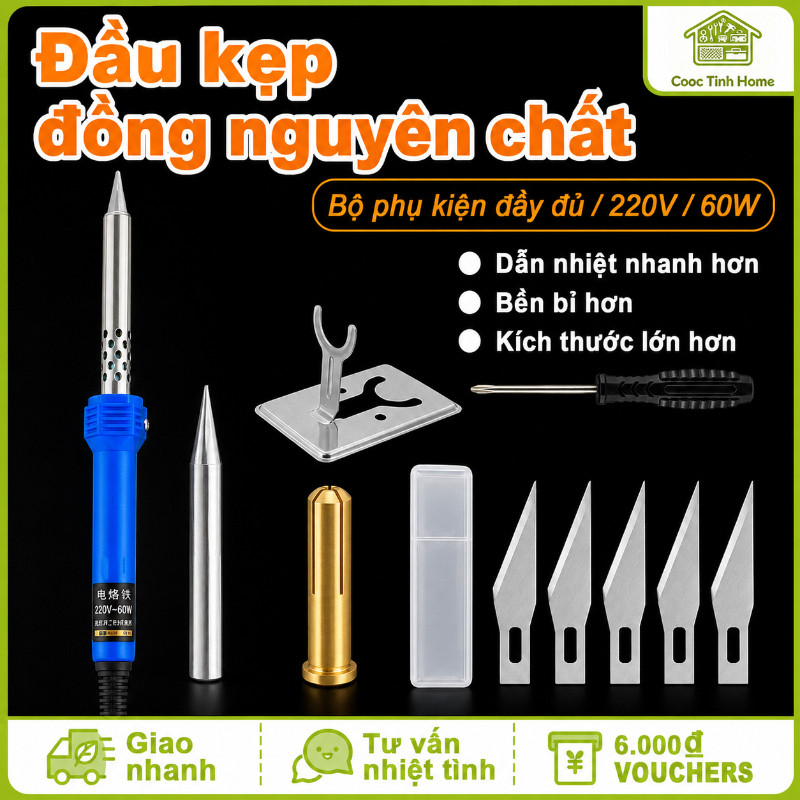 Dao Cắt Điện Đa Năng Bằng Đồng Nguyên Chất | Dao Khắc Điện, Mỏ Hàn Điện – Cắt Nhựa, Khắc, Làm Thủ Công