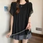 Áo sơ mi nữ BRABRAA, Áo voan ngắn tay, Áo voan cổ tròn dáng rộng vừa vặn chất lượng cao thông thường