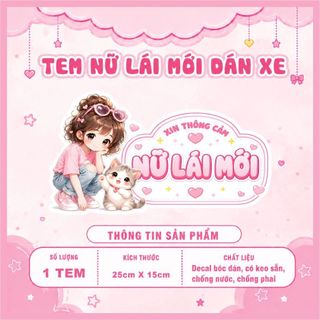 Tem nữ lái mới - tem lái mới - tem dán xe ô tô nhiều mẫu lựa chọn