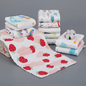 Khăn Trẻ Em Khăn Trẻ Em Sáu Lớp Cotton Nguyên Chất Khăn Vuông Gạc Mặt Khăn Cotton Có Thể Giặt Khăn Trẻ Em