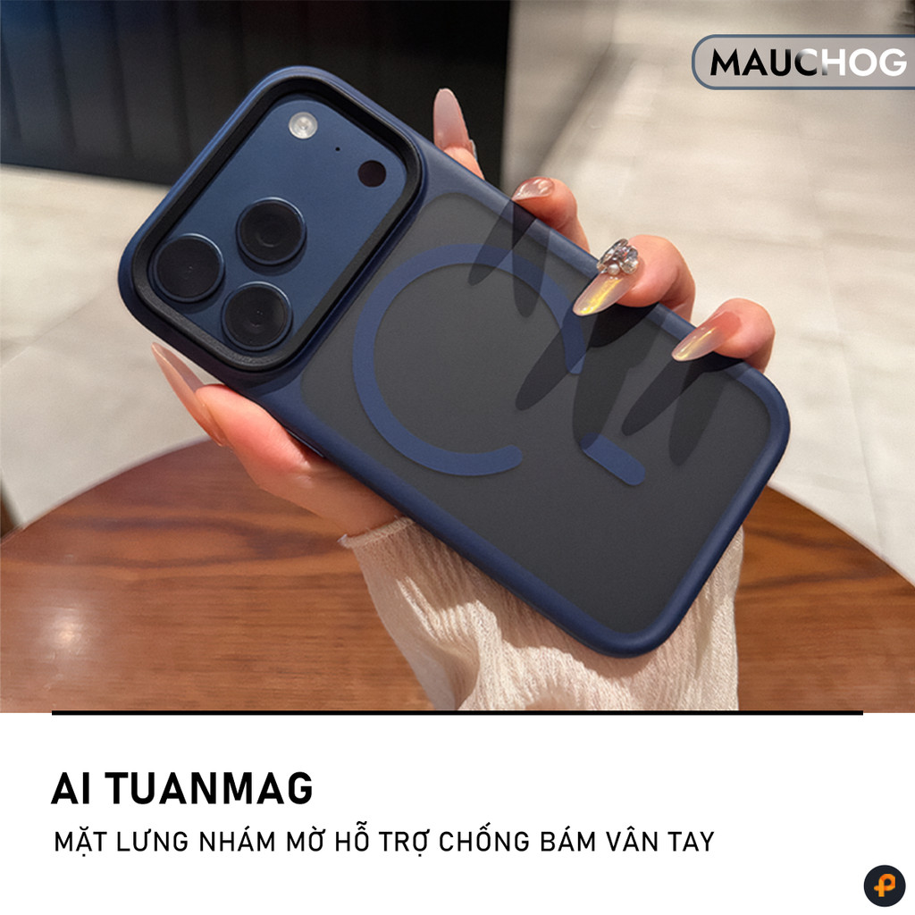 [Có Nút Camera] Ốp Nhám Chống Vân Tay Nút Bấm Kim Loại Cho Điện Thoại iPhone 17 Pro Max 16 Pro Max
