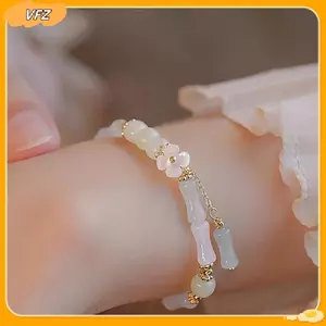 VFZ Phong Cách Trung Hoa Vintage Tre Khớp Đính Hạt Vòng Tay Nữ Thời Trang Quyến Rũ Hoa Vòng Tay Bạn Gái Trang Sức Phụ Kiện Quà Tặng Louislifecool