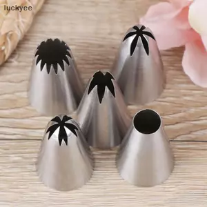 Luckyew 5 Chiếc Thép Không Gỉ Icing Piping Pastry Nozzles Cupcake Cream Making Set TQ