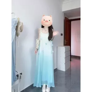 Bầu Không Khí Mùa Hè Cảm Thấy Siêu Cổ Tích Nổi Đi Biển Kỳ Nghỉ Rời Cảm Thấy Váy Đi Biển Lớn Đẹp Chuyển Đổi Sling Trượt Tuyết Dài