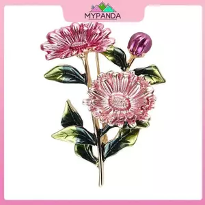 MYPANDA Hoa Kim Loại Thổ Cẩm Dành Cho Nữ Dễ Thương Lãng Mạn Nhiều Màu Sắc Hợp Kim Crysal Cây Thổ Cẩm Pin Dự Tiệc Trang Sức Sinh Nhật.