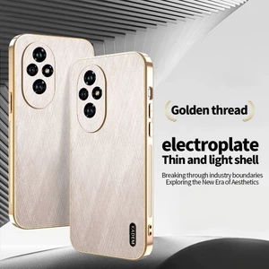 Vỏ Cho Honor 200 Pro 200Pro 5G Vỏ Điện Thoại Mạ Điện Cạnh Chống Sốc Vỏ Tre Họa Tiết Sợi Chống Trầy Xước Vỏ Bảo Vệ