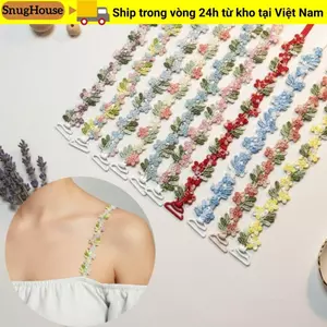SNUGHOUSE 1 Cặp Dây Đeo Áo Ngực Hoa, Dây Đeo Vai Chống Trơn Trượt Có Thể Điều Chỉnh, Sáng Tạo Với Ren Viền Hoa Ren Dây Đeo Vai Nữ