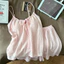 Cô Gái Màu Hồng Sling Bộ Đồ Ngủ Nữ Mùa Hè Nguyên Chất Cotton Mỏng Phong Cách Gợi Cảm Pure Desire Với Ngực Miếng Lót Nơ Áo Homewear