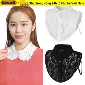 ESSENCEH Cổ Giả, Khăn Ren Cổ Có Thể Tháo Rời Cổ Giả, Khăn Choàng Quấn Trang Trí DIY Khăn Choàng Quấn Nữ Bé Gái