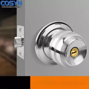 <cosyh>Stainless Steel Ball Door Lock for Bathroom Toilet Wooden Door Modern Simple