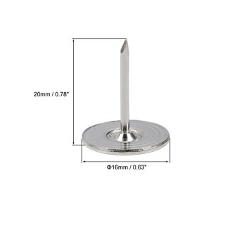 20 / 40 / 60 / 80 / 100 / 150 / 200 Chiếc Bọc Móng Tay Bao Da 16x20 / 16x25 / 19x23mm Đầu Phẳng Đồ Nội Thất Móng Tay Màu Bạc