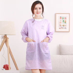 Tạp dề chống thấm nước dài tay, tạp dề vệ sinh nhà bếp đa năng thời trang phong cách Hàn Quốc