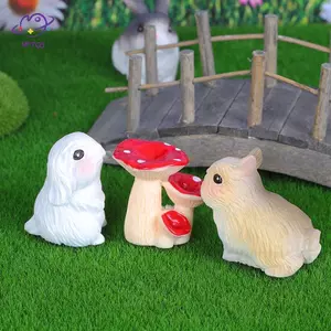 HFTOY Mô Phỏng Mini Thỏ Tượng Thỏ Xe Để Bàn Trang Trí Micro Phong Cảnh Trang Trí Nhà Búp Bê Đồ Chơi Thu Nhỏ ~