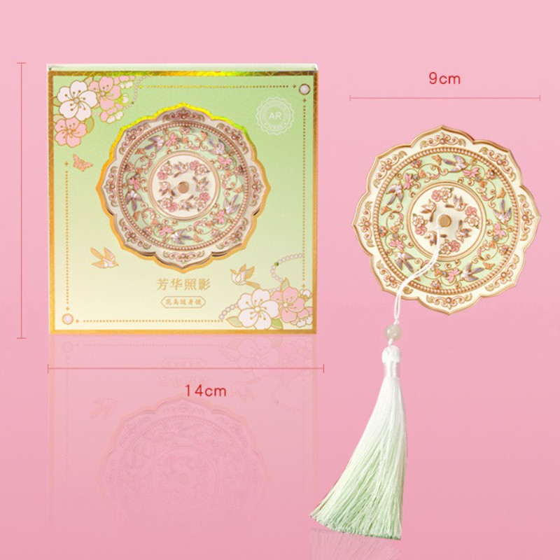 Gương Cầm Tay Nữ Thần Mười Hai Hoa – Hợp Kim Nhẹ Bền, Gương Trang điểm Mini Gập Di động,Quà Tặng Bạn Thân