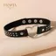 PNPIA- Y2K Punk Gothic Heart Stud Da PU Choker Nelace Cho Nữ - Gợi Cảm Không Mạ Trang Sức Hàng Ngày