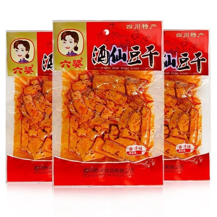 138Đồ ăn vặt đậu phụ Liupo Jiuxian, đặc sản giải trí Tứ Xuyên, đồ ăn vặt đậu phụ cay dùng kèm đồ uống, đồ ăn vặt cay từ