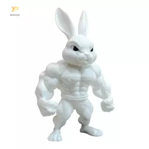PPY Đứng Thỏ Điêu Khắc 3D In Cơ Bắp Bunnies Tượng Cơ Bắp Thỏ Các Bức Tượng Trang Trí Bàn Cho Trang Trí Nhà