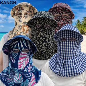 Mũ làm việc hái trà KANGN, Mũ chống nắng mặt thoáng khí vành rộng, Bảo vệ tia cực tím thời trang Nhẹ Bọc toàn bộ Mũ ngư dân Mùa hè ngoài trời