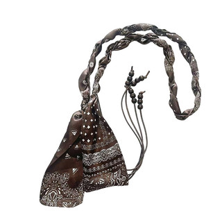 Nova-Thắt lưng da bện có thể điều chỉnh Bốn mùa Boho có tua đính cườm Phụ kiện nữ
