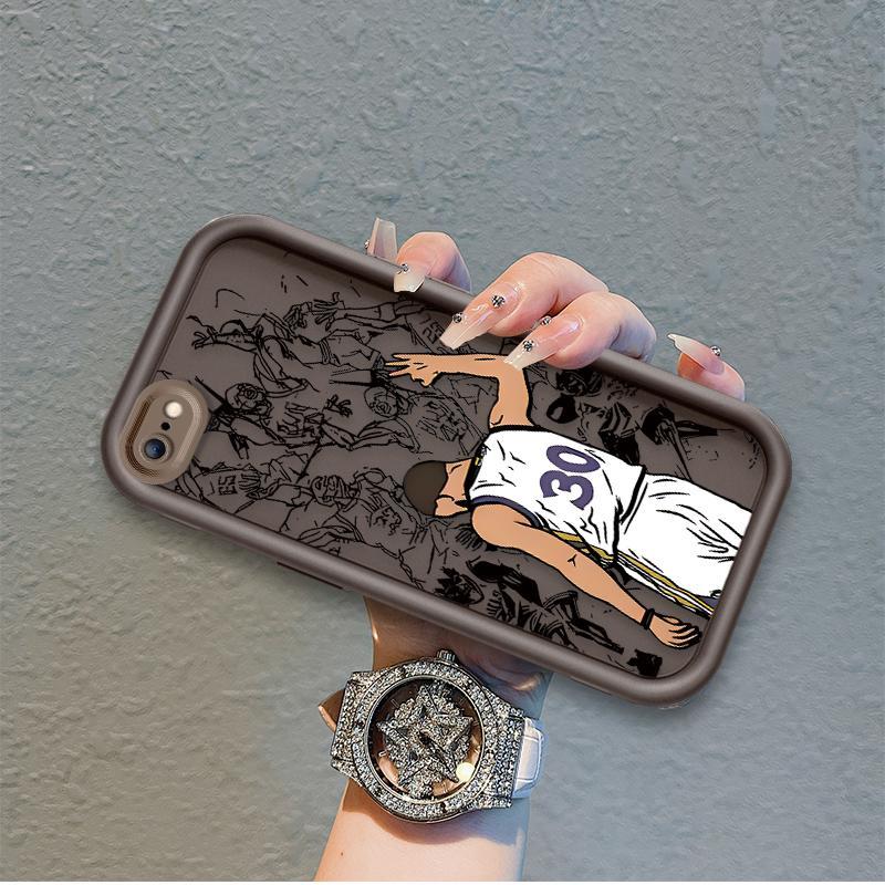 Áp dụng cho iPhone 6 6s 7 8 se2020 Plus Phụ kiện silicon hoạt hình Vỏ điện thoại mềm TPU NO.30 Cà ri Bóng rổ Sinh viên Thiên thần Mắt chống sốc Ốp lưng