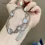 AqToCna Kiss Trang Sức Kpop Thép Titan Mặt Trăng Vòng Tay Nữ Y2K INS Thời Trang Hàn Quốc sel Mặt Dây Chuyền Vòng Tay Pulseras Quà Tặng AqToCna
