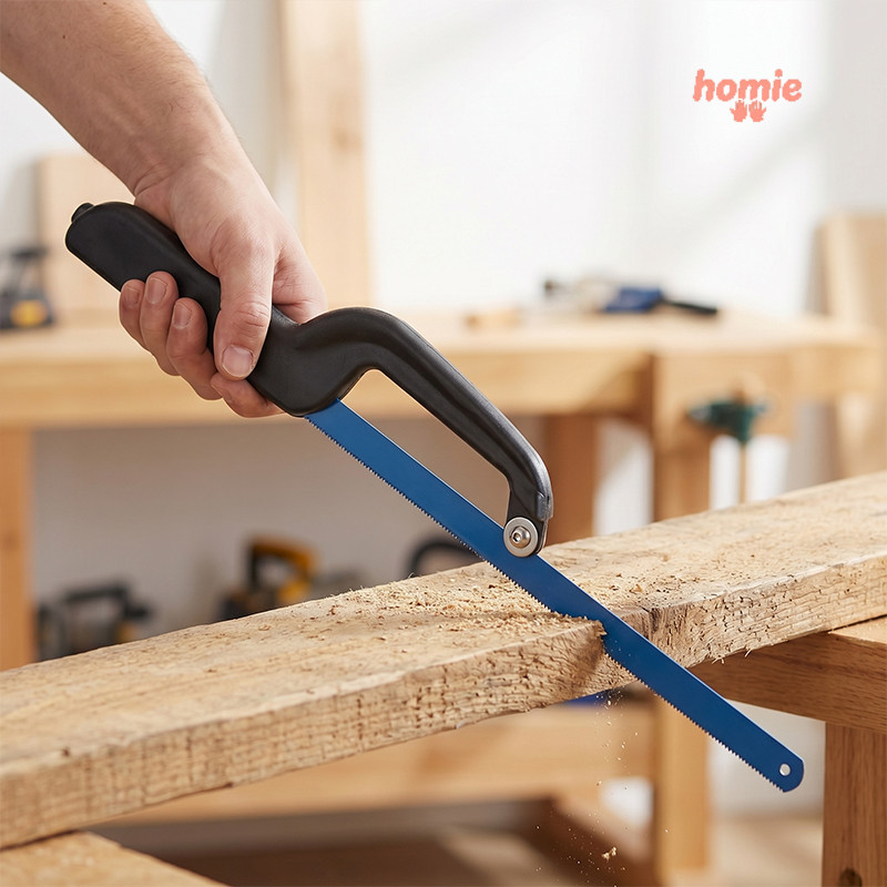 ✨Homie✨ Cưa chân gà cán nhựa 12 inch, lưỡi linh hoạt 0.6mm, 24 răng/inch, dùng trong lắp đặt đường ống nước