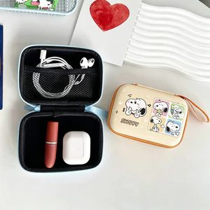 Dễ Thương Snoopy Túi Du Lịch Đa Năng Sắp Xếp Túi Sạc Tiện Ích Lưu Trữ Cáp Eva Người Tổ Chức