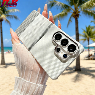 [JLK] Ốp Điện Thoại Kết Cấu Sợi Carbon Từ Tính Siêu Mỏng Cho Samsung Galaxy S26 Edge S25 FE S24 S23 Ultra A57 A56 A55 A17 A16 Vỏ PC Cứng Sạc Không Dây