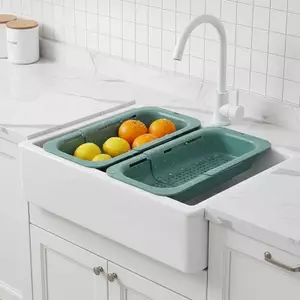 SWEET Nhựa Mở Rộng Bồn Rửa Nhà Bếp Giỏ Thoát Nước Có Thể Điều Chỉnh Kính Thiên Văn Bảo Quản Dễ Dàng Lắp Đặt Cho Món Ăn Ra Và Vệ Sinh n