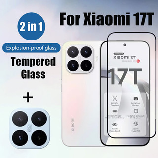 Kính cường lực bảo vệ màn hình Xiaomi 17T 2 trong 1 cho Xiaomi 15T Pro 14T 13T 14 5G HD Phim bảo vệ kính + Phim ống kính máy ảnh