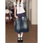 Quần short Denim giặt kiểu cổ điển của Mỹ dành cho nữ Mùa hè Phong cách mới lưng cao chân rộng dáng rộng Quần crop thẳng
