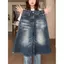 Quần short Denim giặt kiểu cổ điển của Mỹ dành cho nữ Mùa hè Phong cách mới lưng cao chân rộng dáng rộng Quần crop thẳng