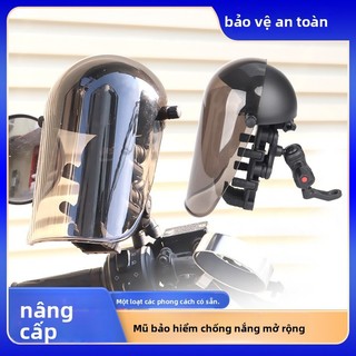 Giá Đỡ Điện Thoại Xe Máy Kèm Mái Che Chống Mưa Chống Gió Xoay 360° Kính PC Trong Suốt