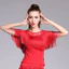 Trang phục khiêu vũ Latin VN, Phong cách nữ, Áo sơ mi người lớn, Tay ngắn, Áo sơ mi viền ren, Váy tập luyện