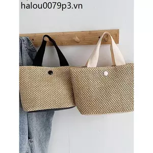 Túi Rơm Nữ 2026 Phong Cách Mới Đơn Giản Độc Đáo Hợp Thời Trang Dung Tích Lớn Dệt Di Động Một Vai
