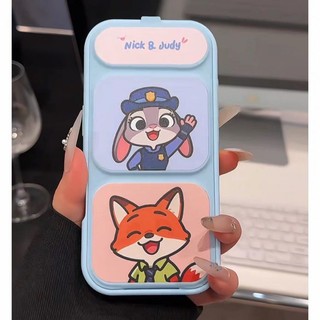 Ốp bảo vệ nắp lật họa tiết Fox và thỏ cho iPhone 11 12promax 13pro15pro 15promax 14 14promax 14pro 16 pro max 16 plus 17 17promax