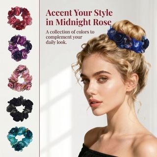 POYFOX Ren Tóc Scrunchies, Nhẫn Tóc Ruột Lớn Sáng Tạo Thanh Lịch, Dây Đầu Độ Đàn Hồi Cao Thoải Mái Mặc 3 Bó Hoa Dây Cao Su Nữ Sử Dụng