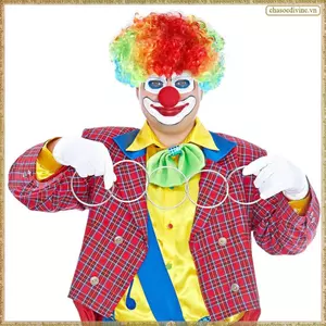 Mũi chú hề xốp đỏ + Tóc giả chú hề nhiều màu cho trang phục Cosplay hóa trang.