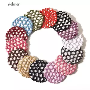 DELMER Bun Cover Snood, Dây Buộc Tóc Tóc Bun Cover Bé Gái Co Giãn Tóc Lưới, Phụ Kiện Tóc Trượt Băng Dễ Thương Móc Ba Lê Tóc Lưới Nữ