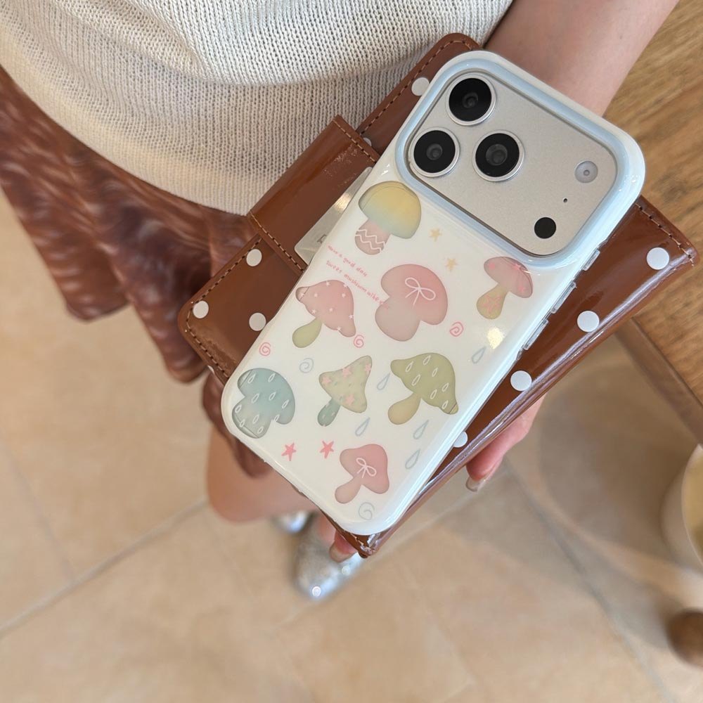 Ốp Lưng Cứng Tương Thích Với iPhone 13 14 14Pro 14ProMax 15 15Pro 15ProMax 16 16Pro 16ProMax 17 17Pro 17ProMax Ốp Họa Tiết Nấm Nhiều Màu Sắc