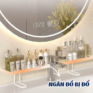 Kệ Để Đồ Bồn Rửa Mặt Lavabo Rãnh Chữ U Đa Năng, Kệ Nhà Tắm Thép Chống Gỉ Dán Tường Tiện Lợi