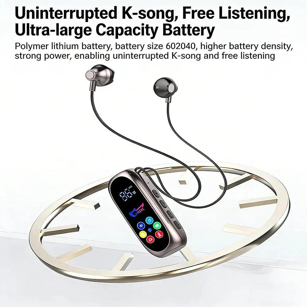 [Sẵn sàng] Tai nghe kẹp Bluetooth5.4 Tai nghe K-song Trả lại thẻ màn hình LED / Tai nghe Bluetooth Tuổi thọ pin siêu dài