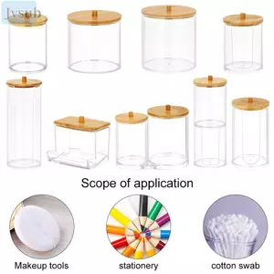 JVSUB Cotton Swabs Rod Chai Acrylic Hộp Đựng Trang Điểm Bông Pad Tổ Chức