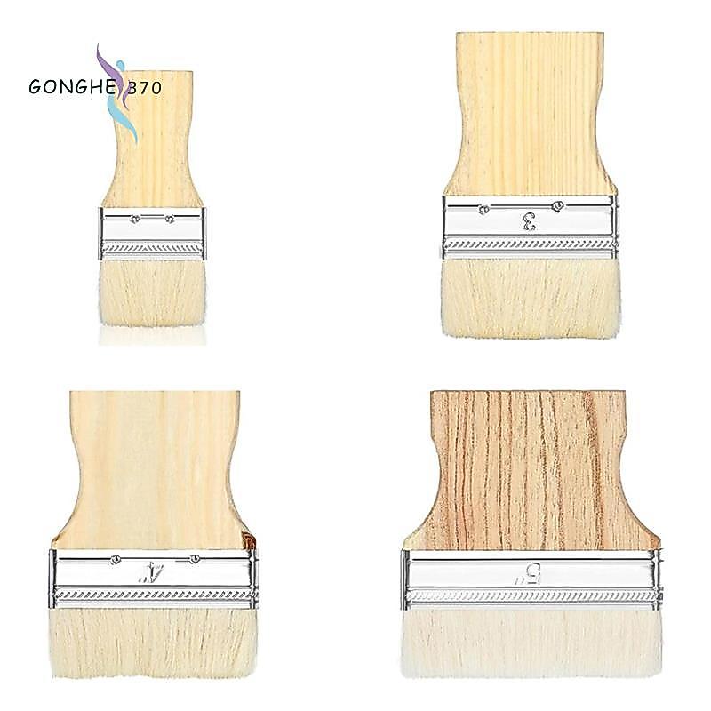 Bộ cọ mái chèo phẳng 4 mảnh, Bàn chải rộng Bàn chải sơn lớn Bàn chải 2 / 3 / 4 / 5 Inch cho sơn dầu và Acrylic
