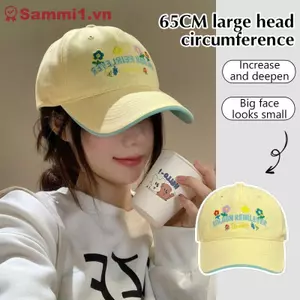 ZK Nữ Thêu Hoa Cotton Mũ Bóng Chày Ngoài Trời Phong Cách Hàn Quốc Mũ Màu Trơn VN